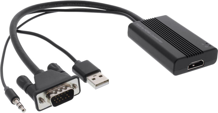 InLine® Konverter VGA+Audio zu HDMI, Eingang VGA und Klinke Audio Stereo, Ausgang HDMI, inkl. USB St