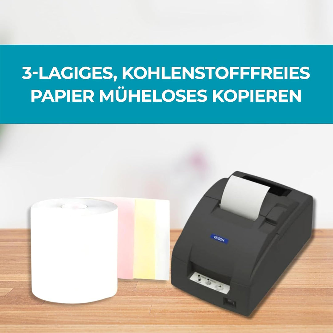 EPOS Kassen-Drucker, 3-lagig, 3-lagig, Karbonlos, EPOS-Kassen-Drucker, Quittungsrollen, Box mit 20 S