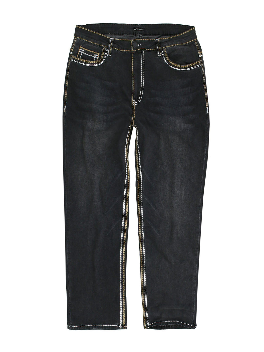 Lavecchia Herren Designer Jeanshose LV-503 Stone-Black Comfort Fit in verschiedenen Grössen 42W / 30