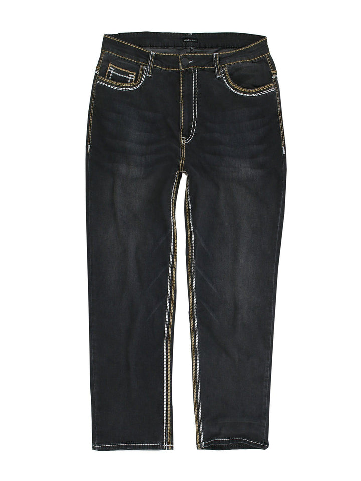 Lavecchia Herren Designer Jeanshose LV-503 Stone-Black Comfort Fit in verschiedenen Grössen 42W / 30