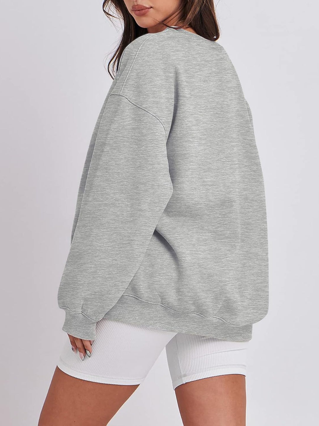 Timuspo Pullover Damen Oversize Langarm Fleece Rundhalsausschnitt Sweatshirt Herbst Winter Frauen Mä