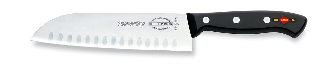 F. DICK Santoku, Küchenmesser, Superior (Messer mit Klinge 18 cm, X55CrMo14 Stahl, nichtrostend, 56°