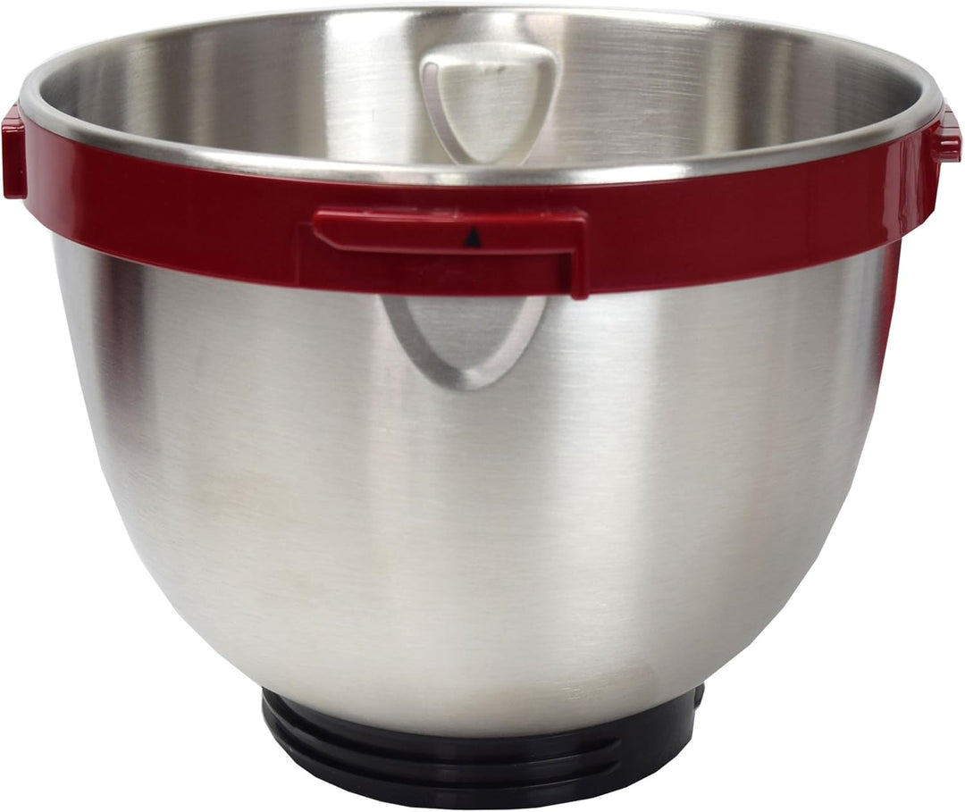 Syntrox Germany KM-600W Küchenmaschine Knetmaschine Mixer, Edelstahl-Behälter, 4 Liter, rot