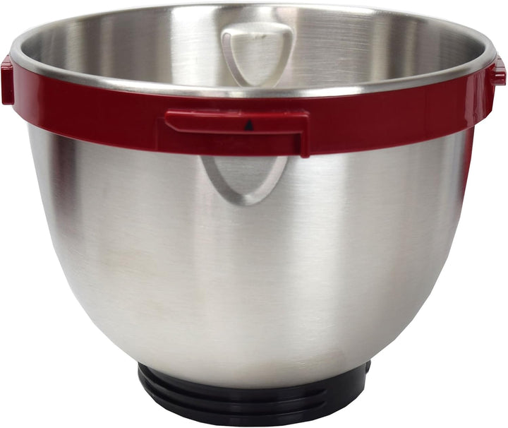 Syntrox Germany KM-600W Küchenmaschine Knetmaschine Mixer, Edelstahl-Behälter, 4 Liter, rot