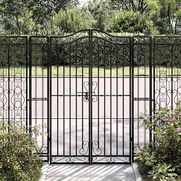 vidaXL Gartentor Schwarz 121x8x150 cm Schmiedeeisen 121 x 8 x 150 cm, 121 x 8 x 150 cm