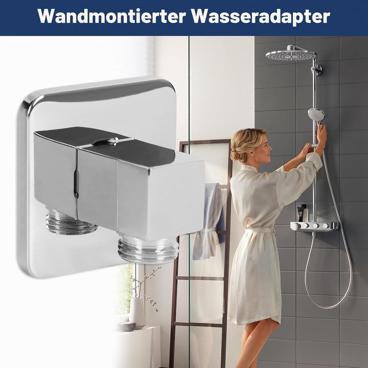 Chrom Messing Wandanschlussbogen, G1 / 2 Wandanschlussbogen Eckig, Duschauslass-Winkel für Die Verde