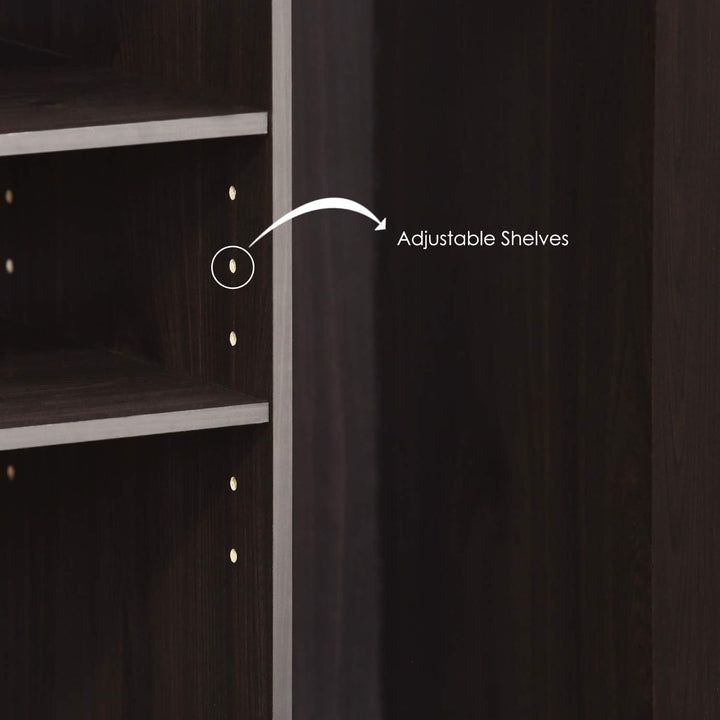 Furinno Econ TV Stand Unterhaltungszentrum, Espresso, 106.9 (Breite) x 57.9 (Höhe) x 34.3 (Tiefe) cm