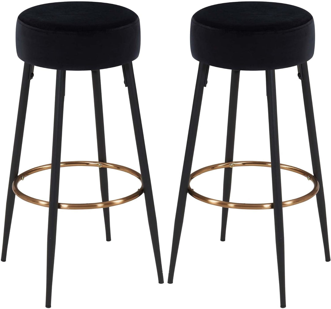 Duhome Barhocker 2er Set Barstühle Runde Tresenhocker Samt Bistrohocker mit Fussstütze für Bistro Kü