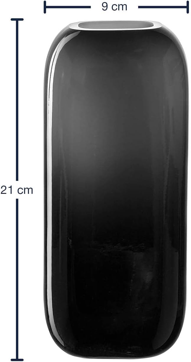 Leonardo Milano, Blumenvase aus grau gefärbtem Glas, handgefertigte Glasvase in modernem Design, Höh