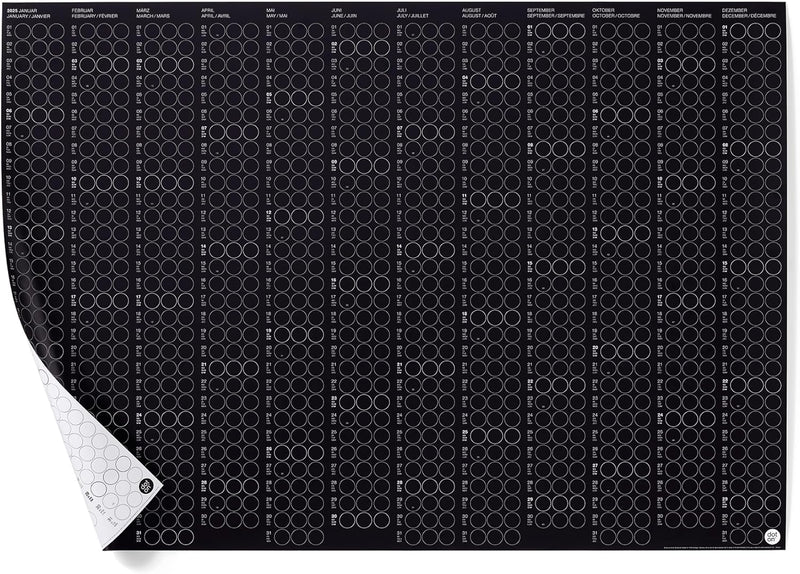 dot on Jahreskalender 2025 mit bunten Klebepunkten | Wandplaner Designkalender DIY Kalender Wandkale