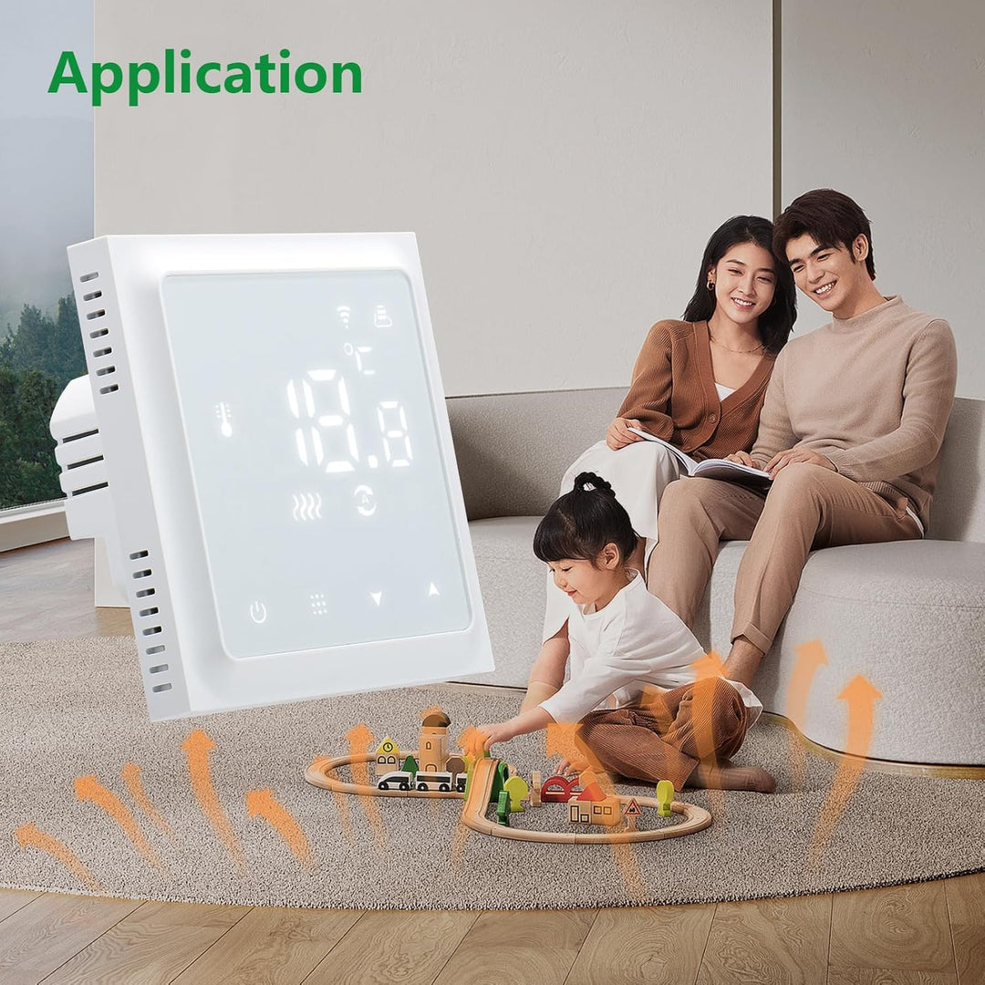 Wengart WiFi Thermostat für Wasser Fussbodenheizung WG611,max 3A Programmierbare Fussbodenheizung Th