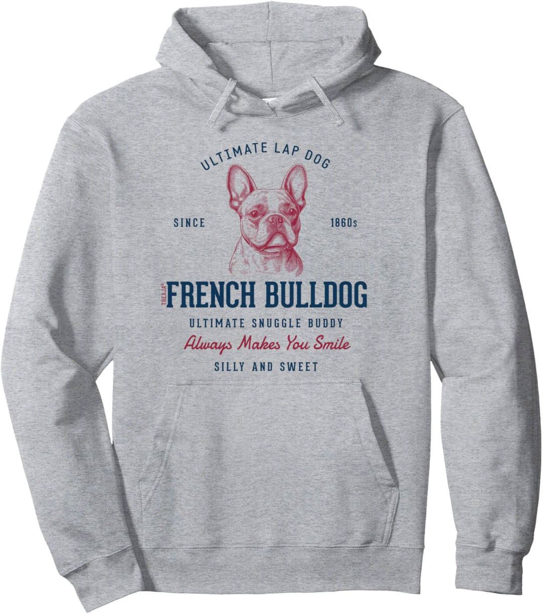 Retro-Stil Vintage Französische Bulldogge Pullover Hoodie