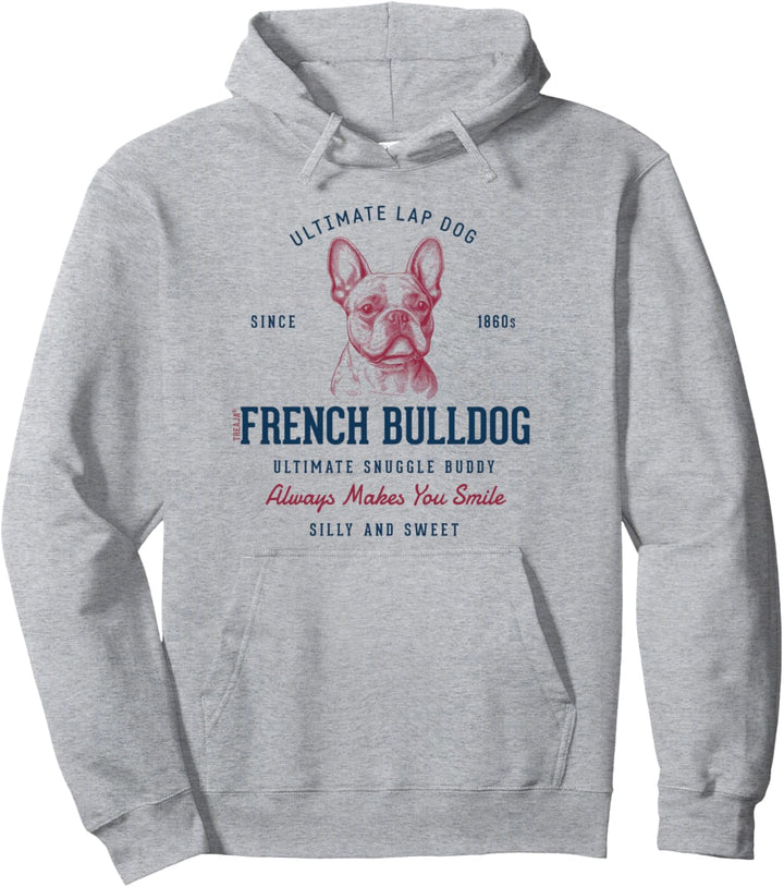 Retro-Stil Vintage Französische Bulldogge Pullover Hoodie