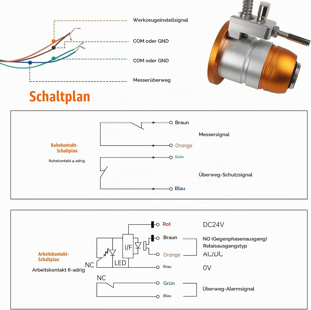 RATTMMOTOR CNC Werkzeuglängensensor, Z Achse Touch Werkzeugsensor Einstellungssonde High Precision F