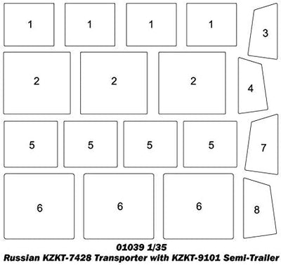 Trumpeter 001039 Russian KZKT-7428 Transporter with KZKT-9101 Semi Trailer Modellbausatz, verschiede