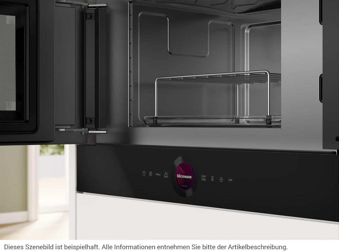 Bosch BEL7321B1, Serie 8 Einbau-Mikrowelle, Schwarz, 38 x 60 cm, 900W, Türanschlag Links, AutoPilot