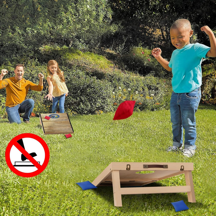 NZQXJXZ Cornhole Spiel Outdoor, 60 x 30 cm Massivholz Premium Corn Hole Boards mit 6 Cornhole Säckch