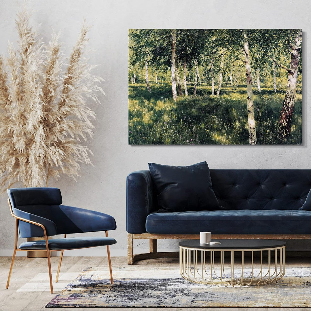 Printed Paintings Leinwand (60x40cm): Issac Levitan - Der Birkenwald 60x40 cm, 60x40 cm