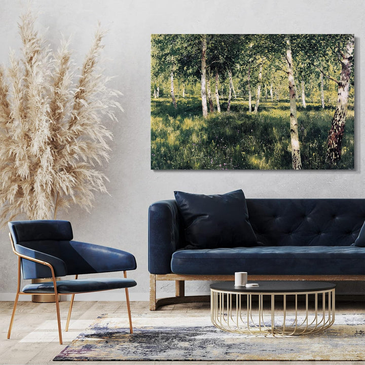 Printed Paintings Leinwand (80x60cm): Issac Levitan - Der Birkenwald 80x60 cm, 80x60 cm