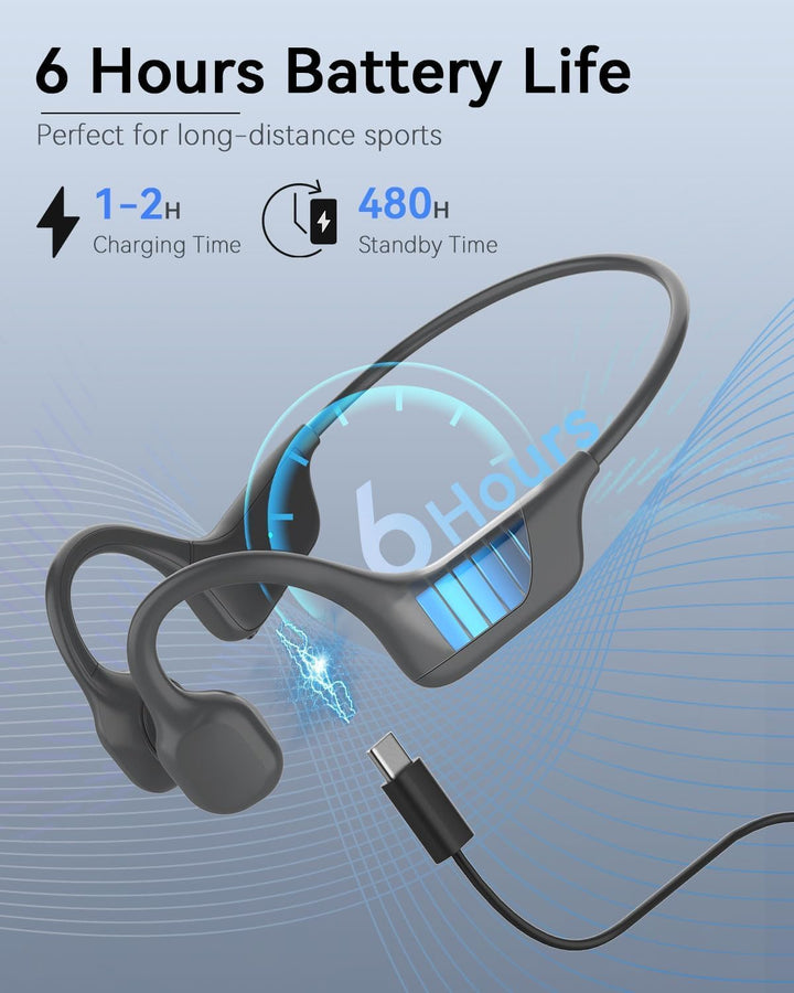 ANSTEN Knochenschall Kopfhörer Bluetooth 5.3, Open Ear Bone Conduction Headphones Kabellos mit Lange