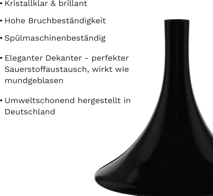 Stölzle Lausitz Dekanter Teide black Vulkanos Mundgeblasen/Rotwein Dekanter mit besonderer Optik/Wei