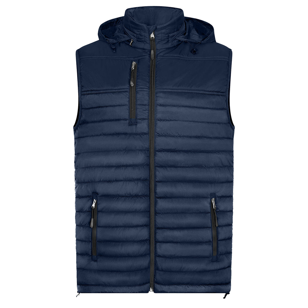 HRM Herren Hooded Performance Body Warmer I Fair Trade Outdoor Weste, 100 g/m² I Aus 100% leichtem &