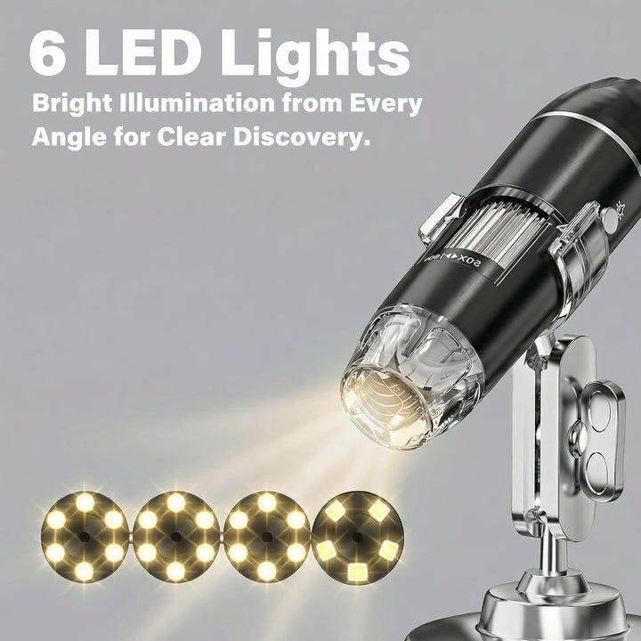 Digitales Mikroskop 1600X USB Elektronisches Mikroskop, 3-in-1, digitale Handlupe, kompatibel mit PC