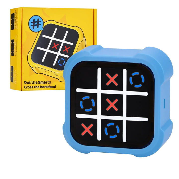 Tic Tac Toe Spiel, Tragbare 3-In-1-Puzzlespielkonsole, Tragbare Reisespiele für Bildung und Gedächtn