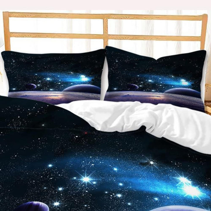 TULTOAP Bettwäsche Galaxie 135x200 3D Universe Starry Planet Weltall Bettbezug Lila Blau Universum T