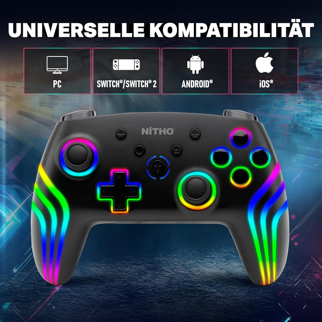 NITHO NEXUS Wireless Controller Kompatibel mit Switch/Switch 2/Lite/OLED/PC/Android, Gamepad mit 6 A
