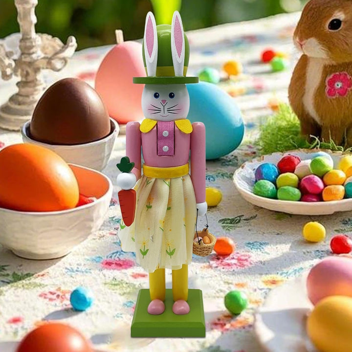 Generisch Nussknackers Ostern 30 cm Osterhase Nussknackers Figuren Osterdeko Easter Bunny Nutcracker