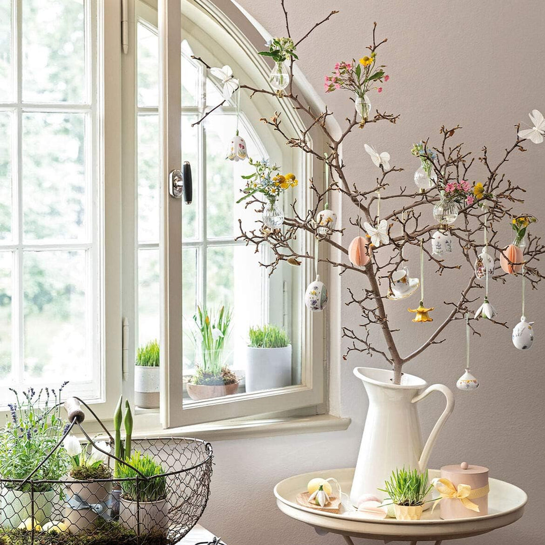 Villeroy & Boch - New Flower Bells - Osterglocken Ornament Set 6 cm Grün/Gelb, Spülmaschinenfest, Mi