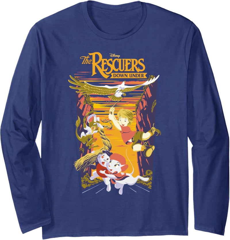 Disney The Rescuers Down Under Group Shot Sunset Poster Langarmshirt