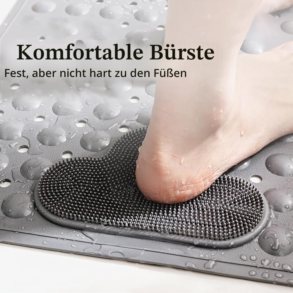 Duschmatte rutschfest 90x60cm,Antirutschmatte Dusche mit Ablauflöchern,Duscheinlage rutschfest mit S