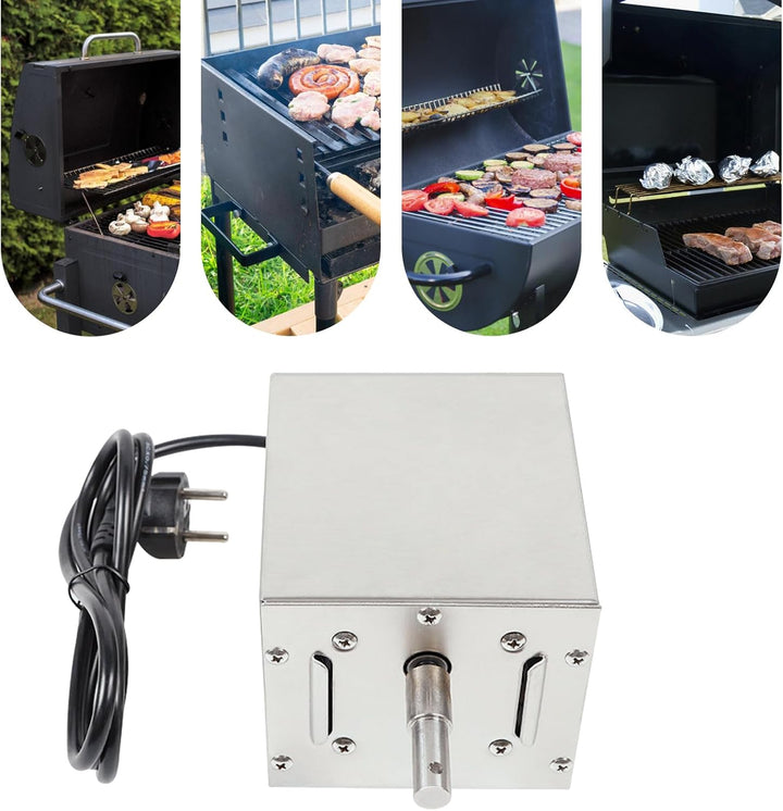 Spanferkelgrillmotor, 80-100kg Grillmotor BBQ-Röster, Grillspiessmotor Rostfreier,Rotisserie Roaster