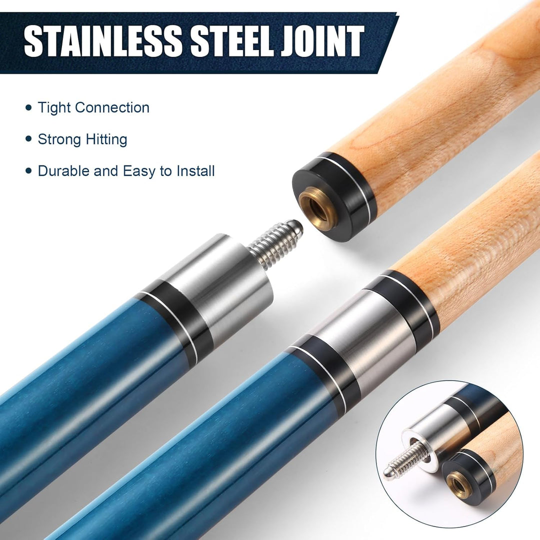ASMPCUE Pool Queue, 58 Zoll Billard Queue Kanadischer Ahornholz Pool Cue 13mm Spitzen für Profession