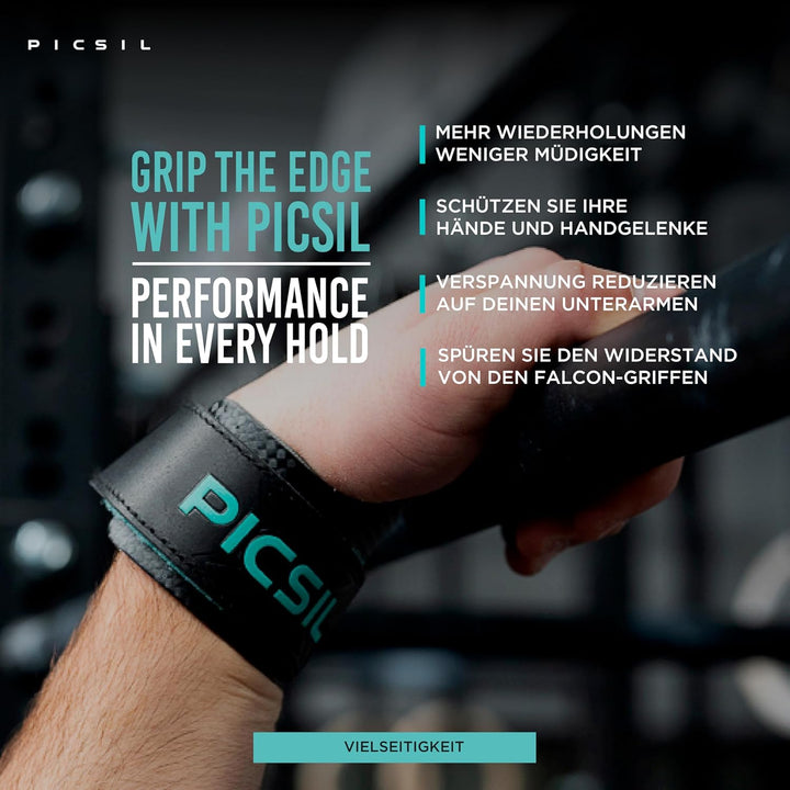 PICSIL Falcon Hand Grips – Profi‑Griffpolster aus Carbonfaser, Chalk‑kompatibel, Handschutz & Griffh