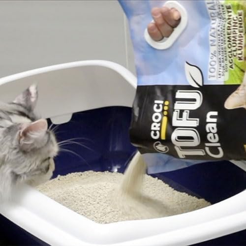 Croci Tofu Clean Litter 20 l – klumpende Katzenstreu, biologisch abbaubar, spült in der Toilette, 10
