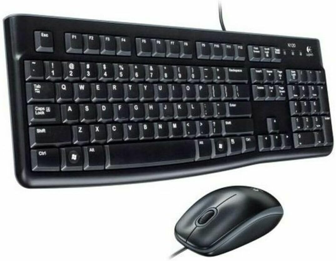 Logitech MK120 Kabelgebundenes Set mit Tastatur und Maus für Windows, Italienisches QWERTY-Layout -