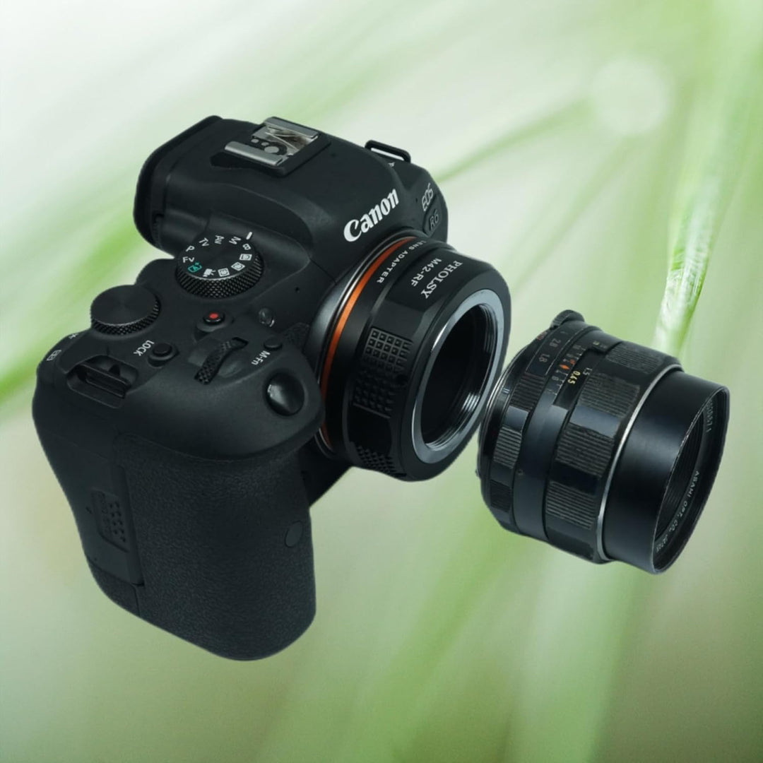 PHOLSY Manueller Objektivadapter: Kompatibel mit M42 Objektiv und Canon RF (EOS R-Type) Kameragehäus