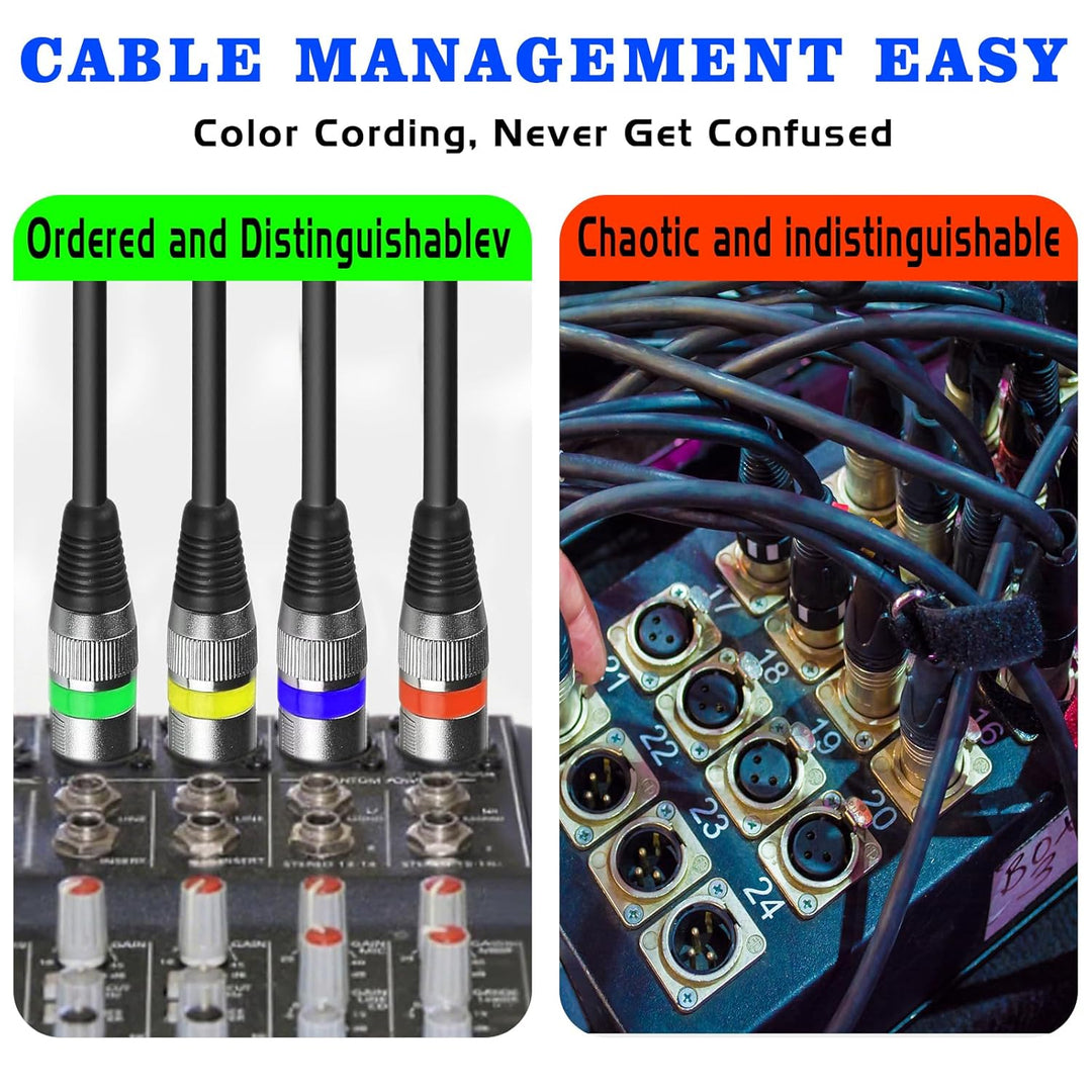 4Pack Dmx Kabel 5m 3 Pin Dmx Cables XLR Kabel 4er Set, Microfon Kabel XLR Dmx Buchse Stecker 3 Polig