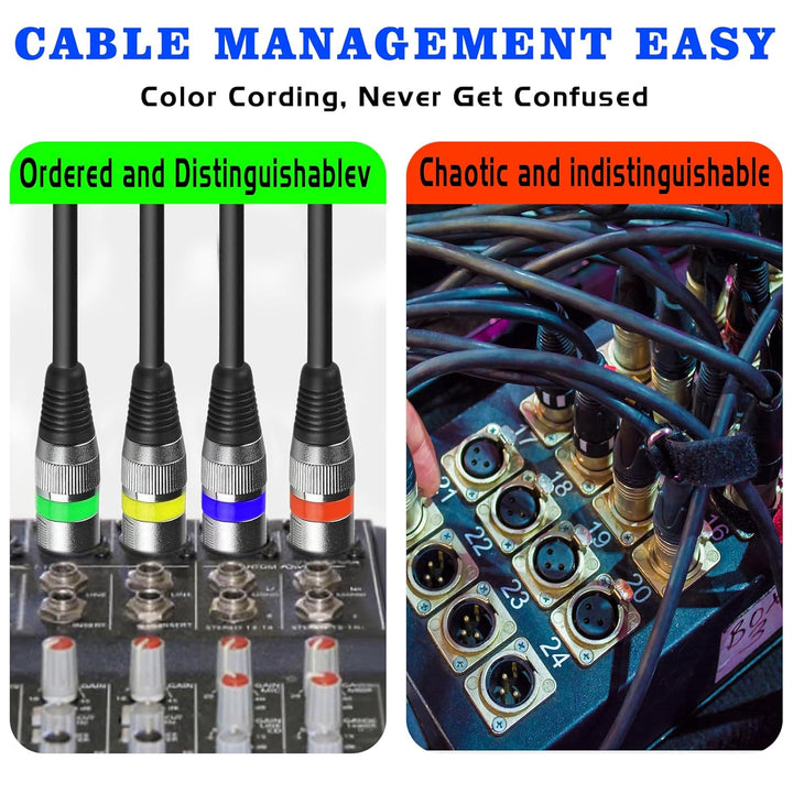 4Pack Dmx Kabel 5m 3 Pin Dmx Cables XLR Kabel 4er Set, Microfon Kabel XLR Dmx Buchse Stecker 3 Polig