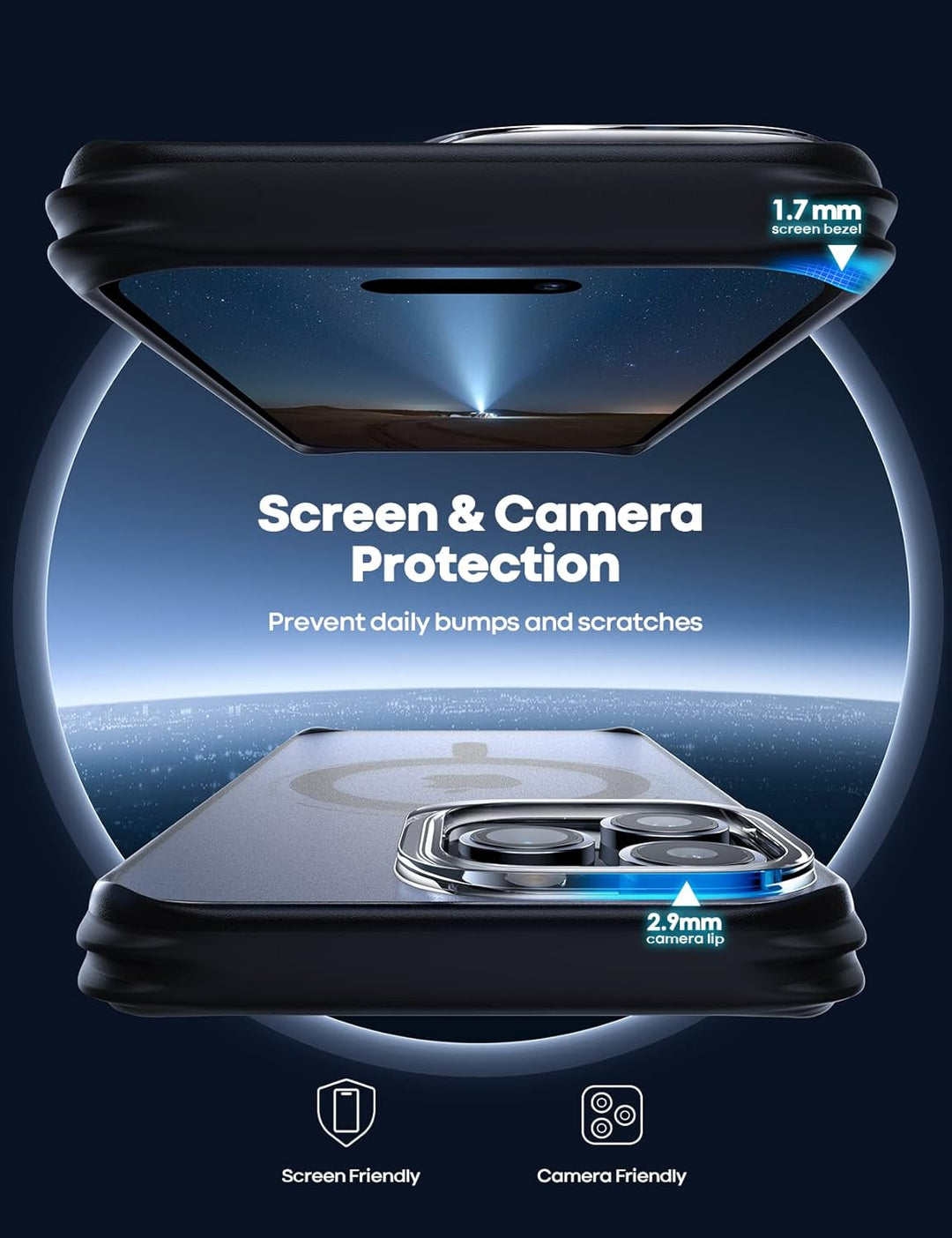 Lamicall iPhone 14 Pro Magnetische Hülle für Magsafe - [Upgrade Airbag Schutz] Extrem Dünn Handyhüll
