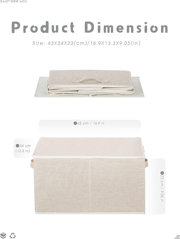 Lesfit Faltbare Aufbewahrungsbox Stoff 43x34x23 cm, 3er Pack A*3, A*3