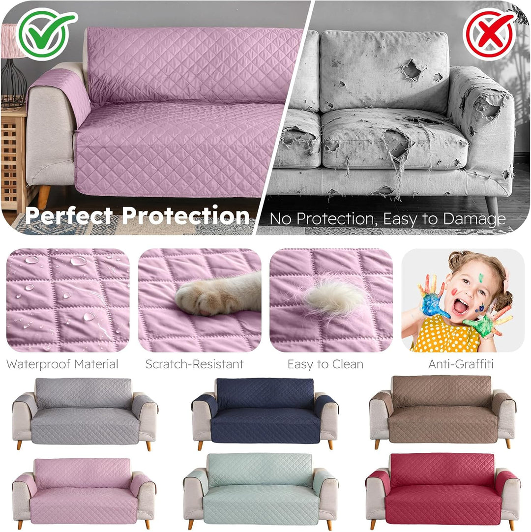 PETCUTE Sofabezug Sofaüberwurf Anti-Rutsch Sofa schonbezug wasserdichtes Sofabezüge Quilted Sofabezü