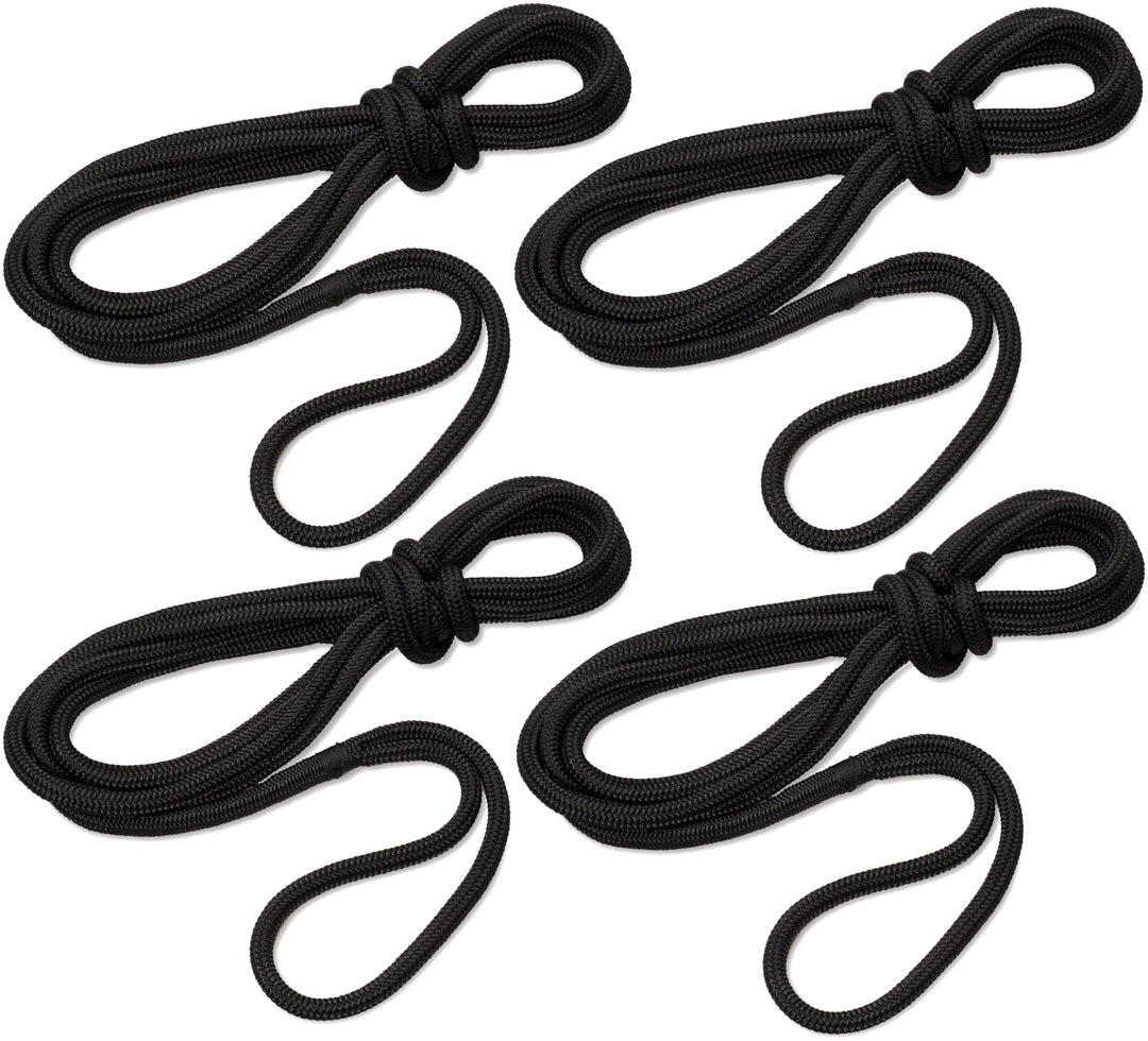 SEILFLECHTER - Set mit 4 Festmacher Taifun® | Anlegeleinen mit gespleissten und getakelten 40 cm Aug