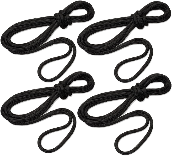 SEILFLECHTER - Set mit 4 Festmacher Taifun® | Anlegeleinen mit gespleissten und getakelten 40 cm Aug