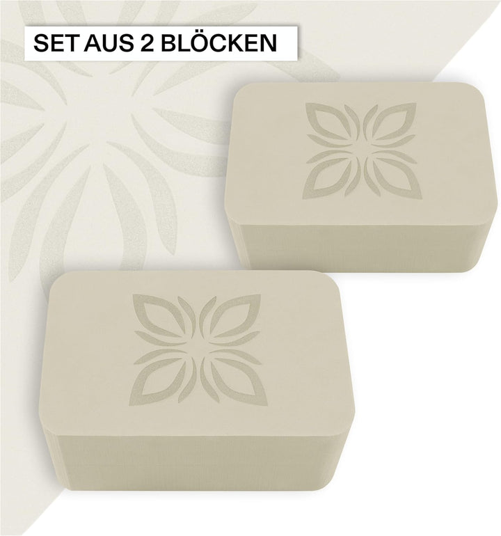 OMNANA® RAISE™ Yogablock Set - 2er-Set, Hochdichtes EVA-Schaum, Abgerundete Kanten, Unterstützt Bala