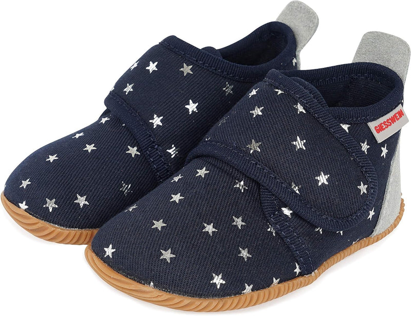 GIESSWEIN Kinderhausschuhe Salsach - Slim Fit Pantoffeln mit Funkelsternenmuster, Hausschuhe mit Kle