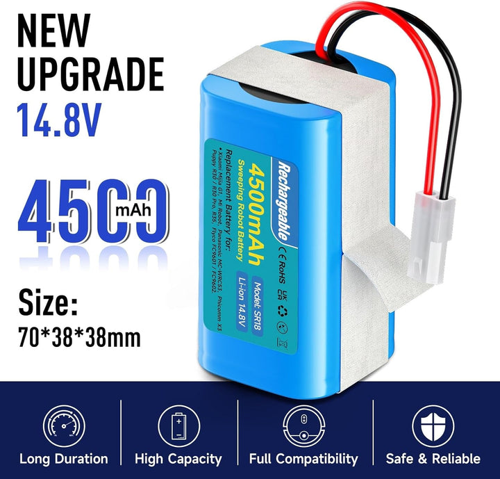 4500mAh 14.8V Akku kompatibel mit Xiaomi Mijia G1 MJSTG1, Mop Essential G1, Rowenta RS-RT900866, Row
